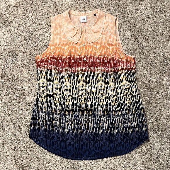 Cabi Love Popover Sleeveless Blouse Peter Pan Collar Large #3078 - Picture 2 of 6
